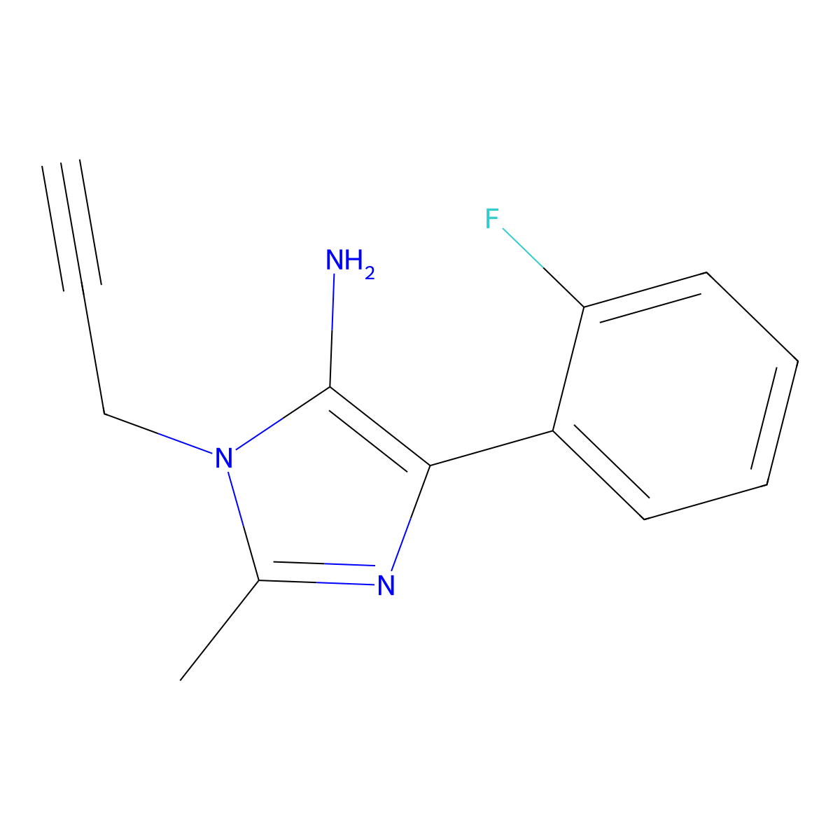 4-(2-Fluorophenyl)-2-methyl-1-(prop-2-yn-1-yl)-1H-imidazol-5-amine molecular structure, CAS 1269528-36-0