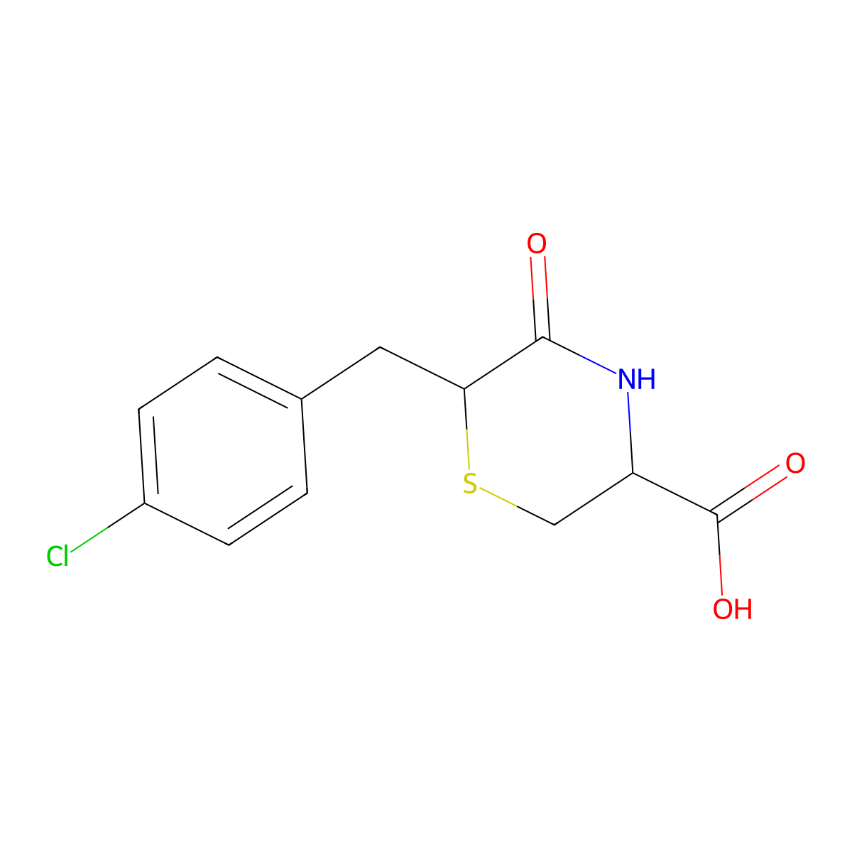 6-(4-Chlorobenzyl)-5-oxothiomorpholine-3-carboxylic acid molecular structure, CAS 1269528-48-4