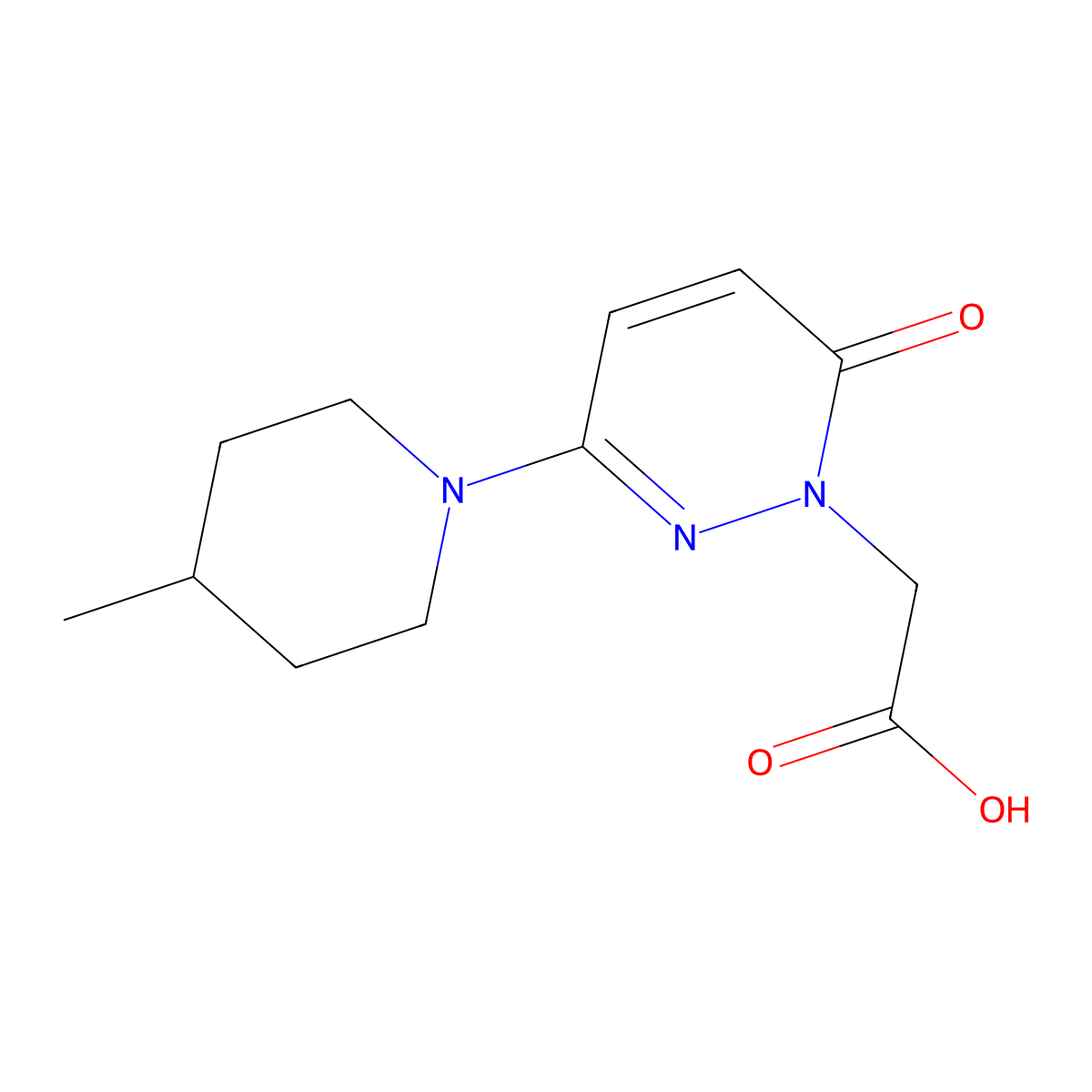 2-(3-(4-Methylpiperidin-1-yl)-6-oxopyridazin-1(6H)-yl)acetic acid molecular structure, CAS 1269528-54-2