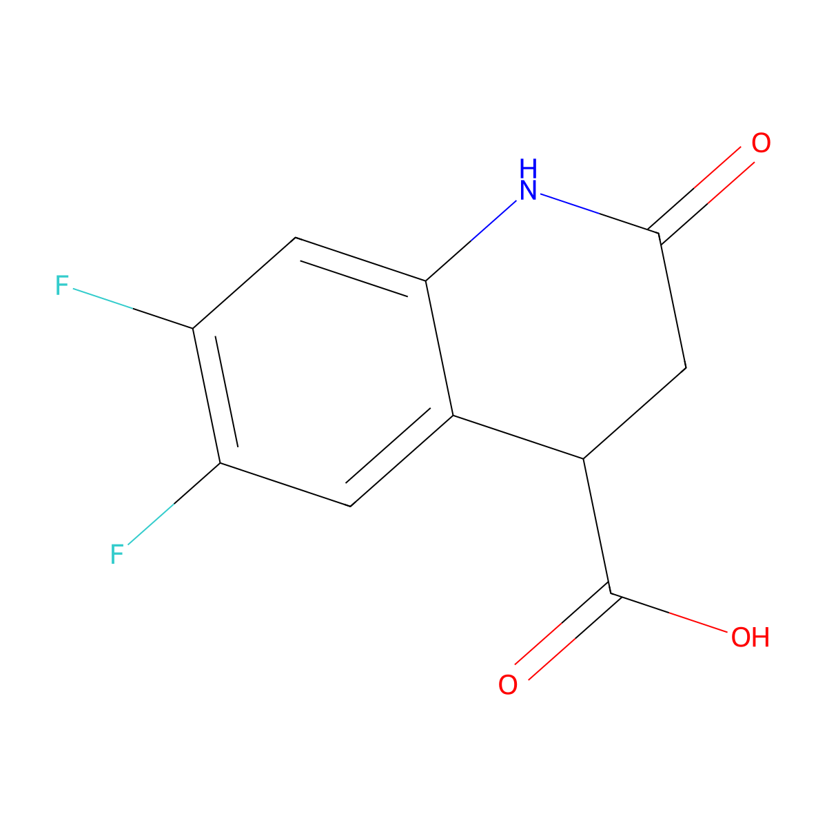 6,7-Difluoro-2-oxo-1,2,3,4-tetrahydroquinoline-4-carboxylic acid molecular structure, CAS 1269528-60-0