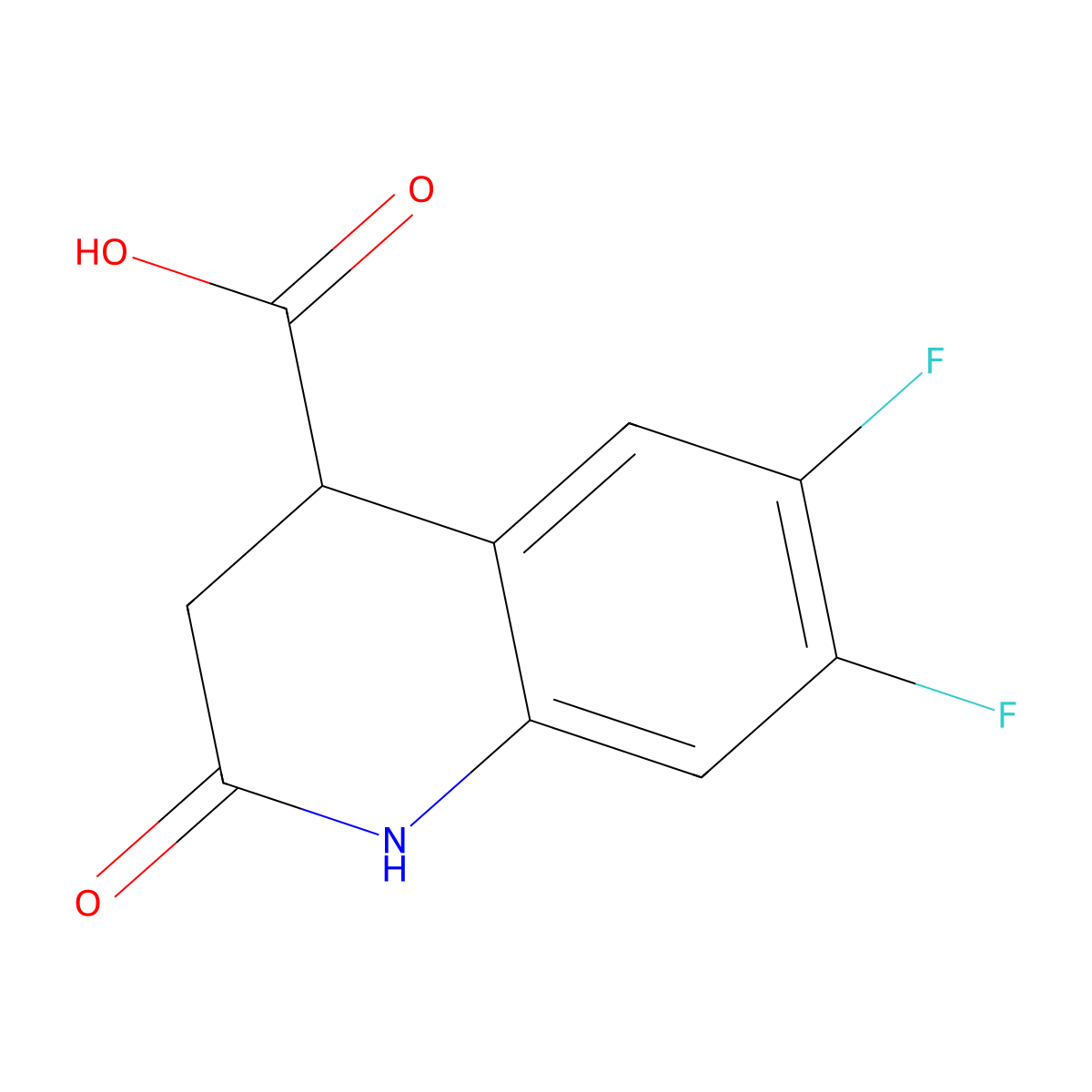 6,7-Difluoro-2-oxo-1,2,3,4-tetrahydroquinoline-4-carboxylic acid molecular structure, CAS 1269528-60-0