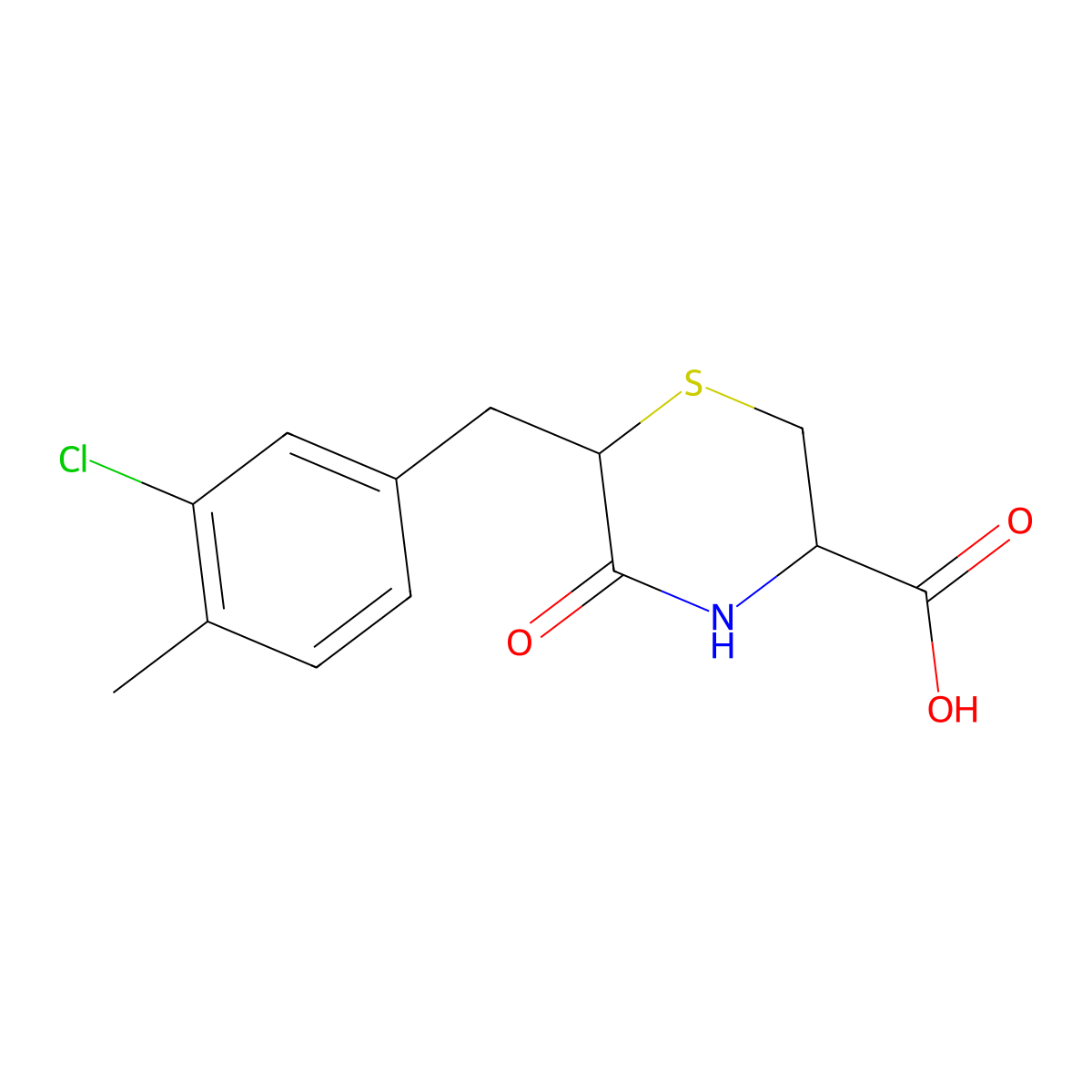 3-Thiomorpholinecarboxylic acid, 6-[(3-chloro-4-methylphenyl)methyl]-5-oxo- molecular structure, CAS 1269528-63-3