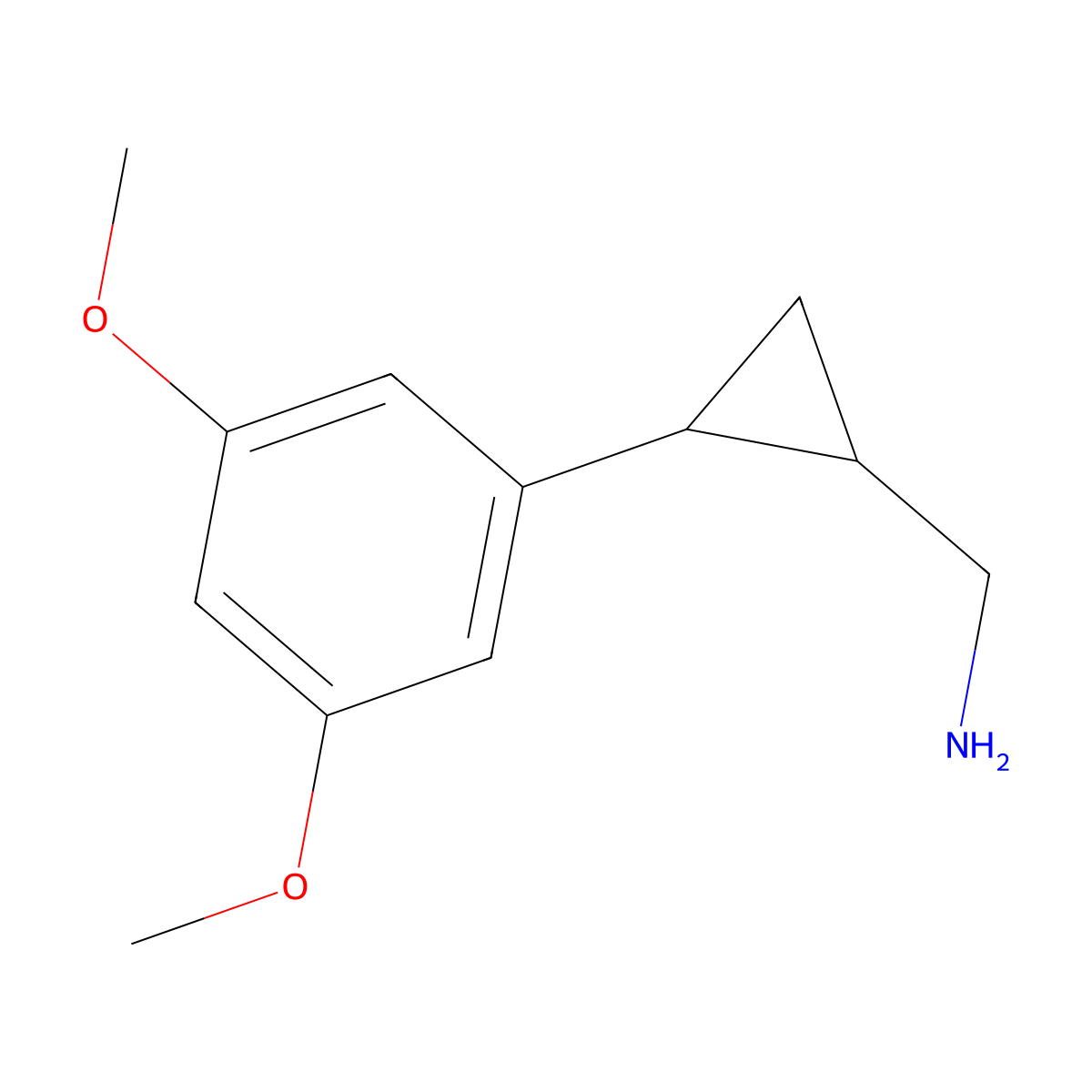 [2-(3,5-Dimethoxyphenyl)cyclopropyl]methanamine molecular structure, CAS 1269528-67-7