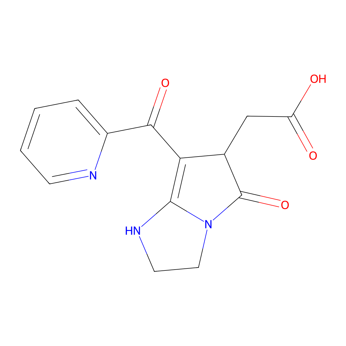 2-(5-Oxo-7-picolinoyl-2,3,5,6-tetrahydro-1H-pyrrolo[1,2-a]imidazol-6-yl)acetic acid molecular structure, CAS 1269528-74-6