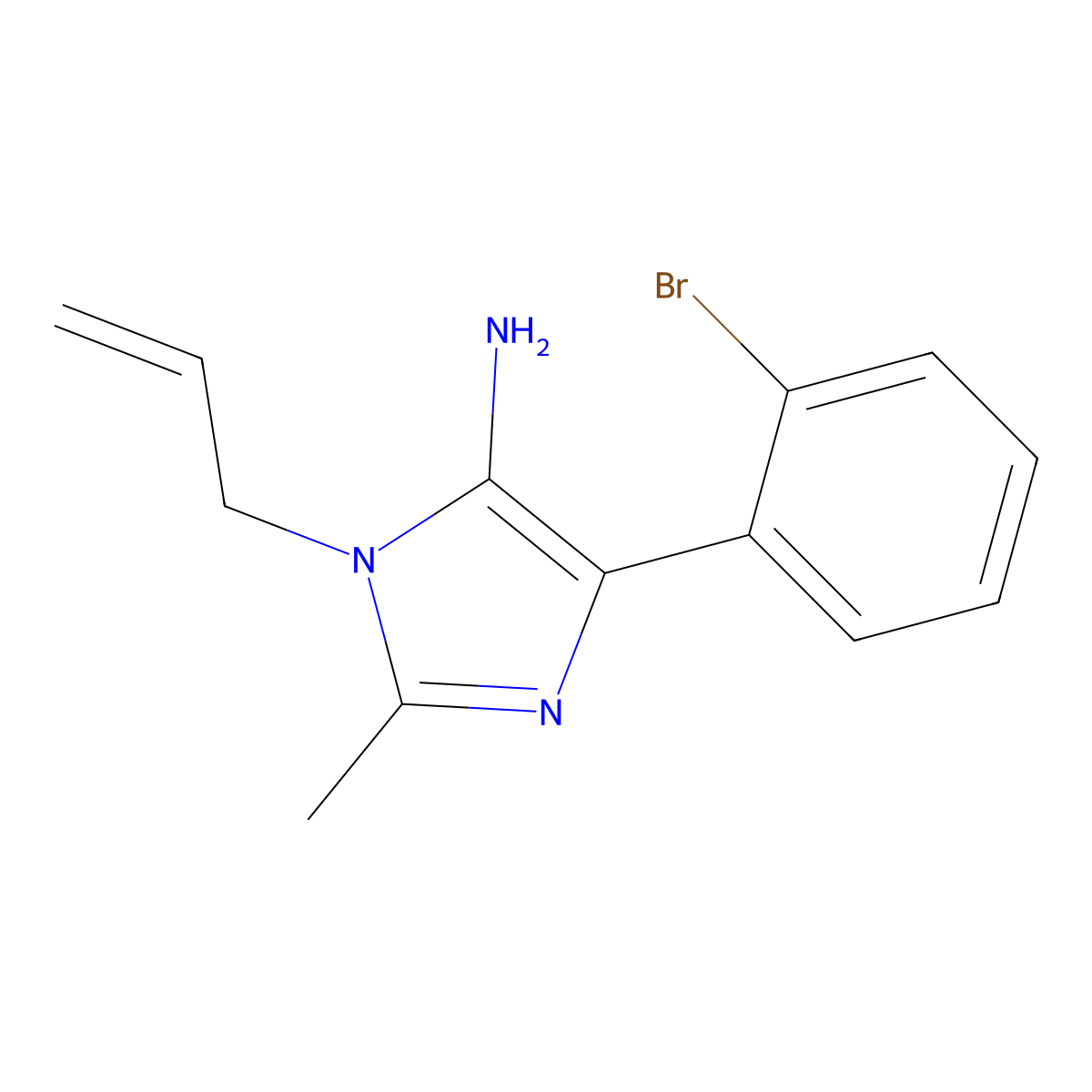 1-Allyl-4-(2-bromophenyl)-2-methyl-1H-imidazol-5-amine molecular structure, CAS 1269528-83-7