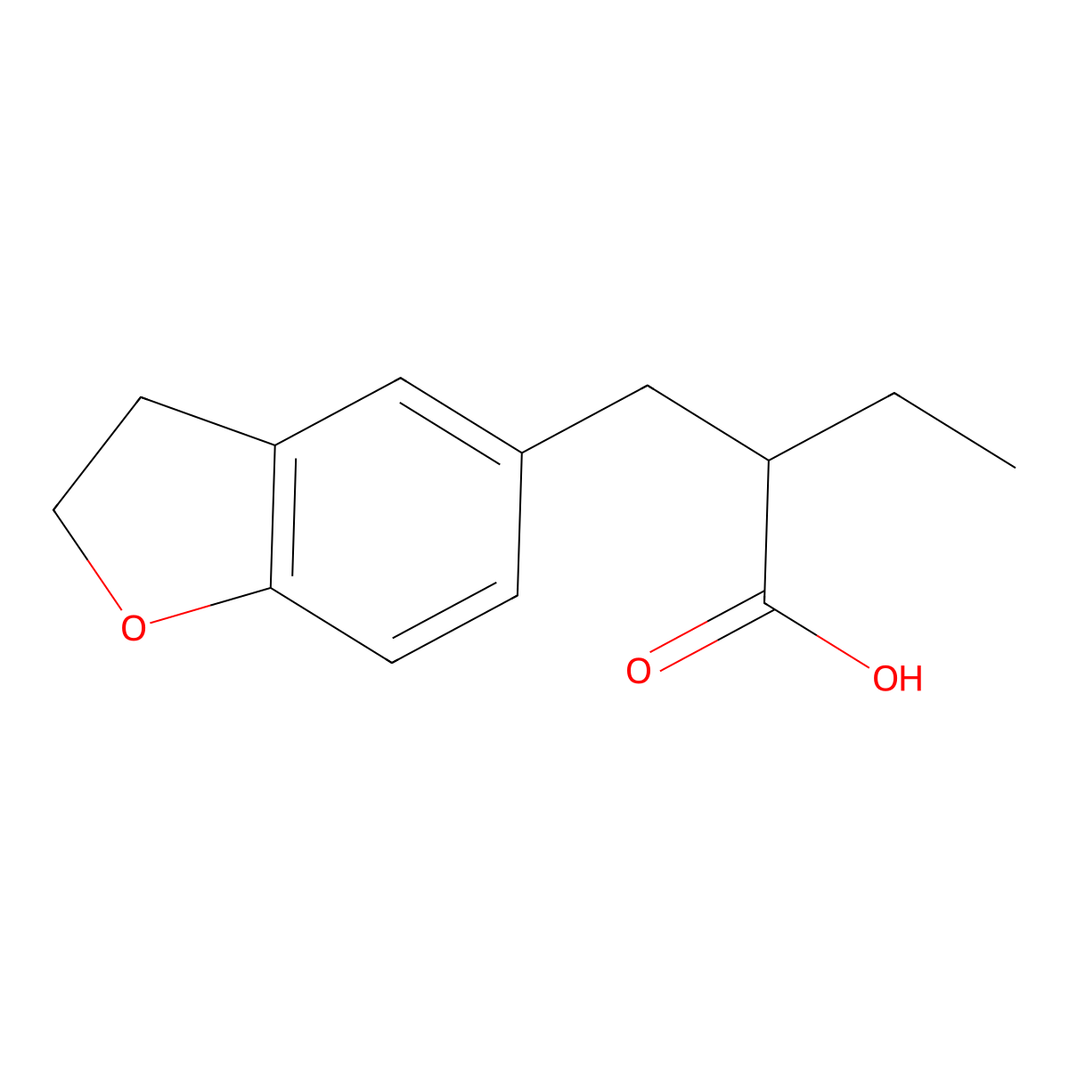 2-[(2,3-Dihydro-1-benzofuran-5-yl)methyl]butanoic acid molecular structure, CAS 1269528-89-3