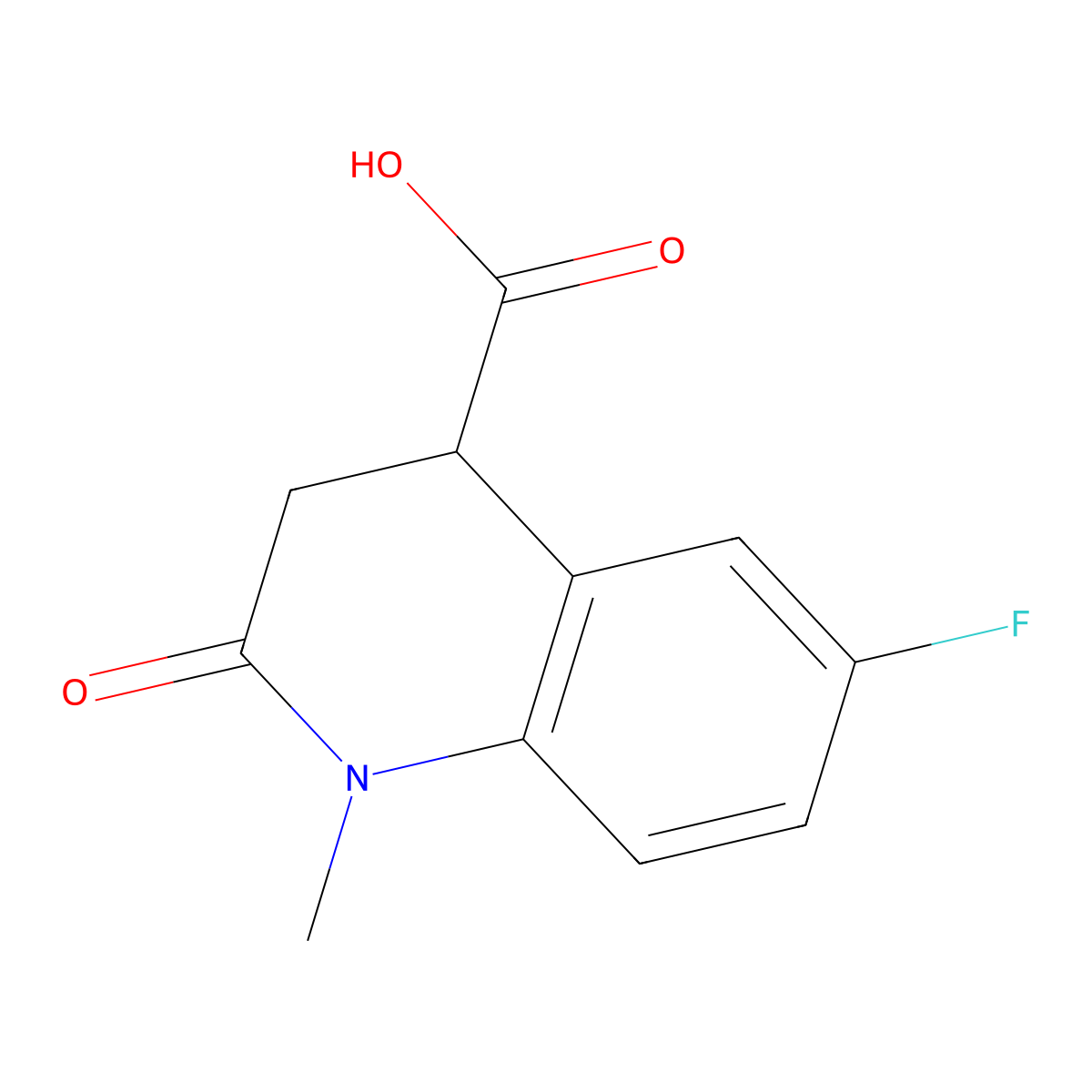 6-Fluoro-1-methyl-2-oxo-1,2,3,4-tetrahydroquinoline-4-carboxylic acid molecular structure, CAS 1269529-49-8