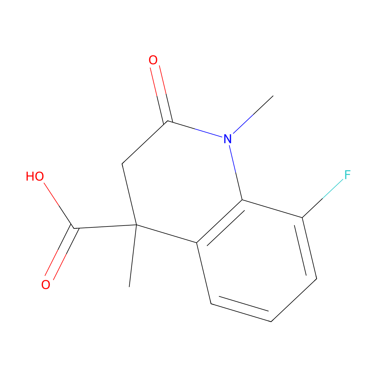 8-Fluoro-1,4-dimethyl-2-oxo-1,2,3,4-tetrahydroquinoline-4-carboxylic acid molecular structure, CAS 1269529-60-3