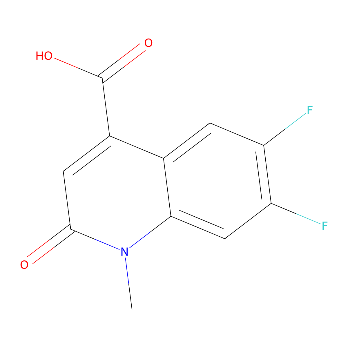 6,7-Difluoro-1-methyl-2-oxo-1,2-dihydroquinoline-4-carboxylic acid molecular structure, CAS 1269529-65-8