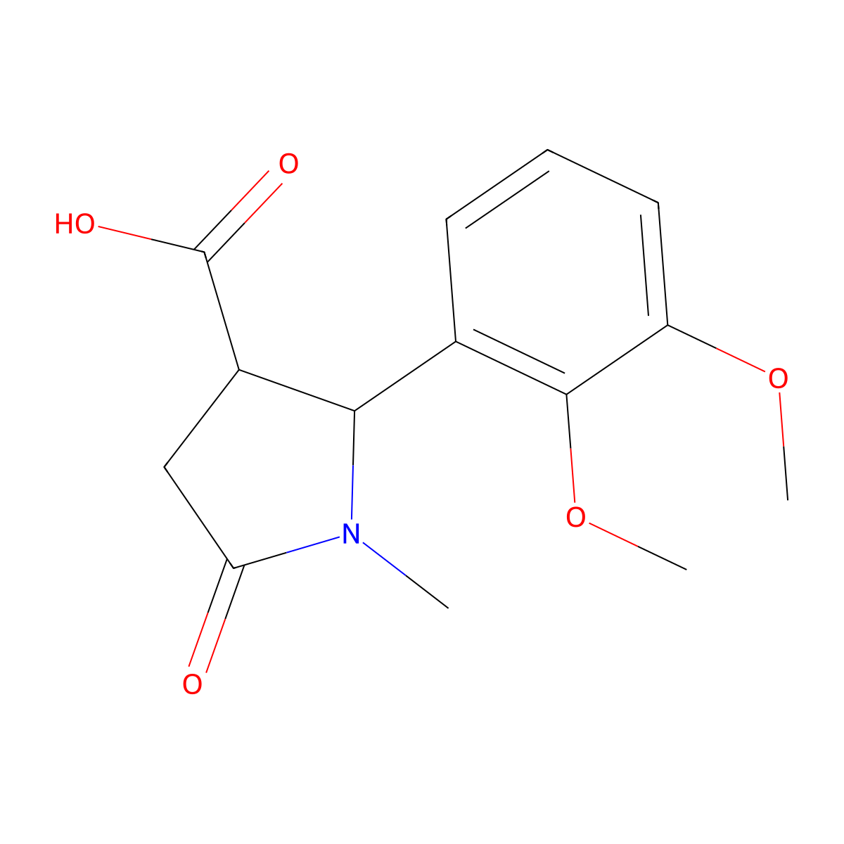 2-(2,3-Dimethoxyphenyl)-1-methyl-5-oxopyrrolidine-3-carboxylic acid molecular structure, CAS 1269529-66-9