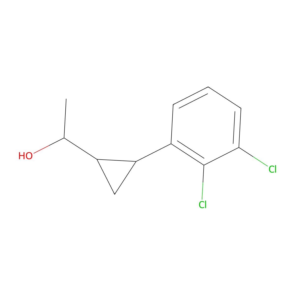 1-[2-(2,3-Dichlorophenyl)cyclopropyl]ethan-1-ol molecular structure, CAS 1269530-16-6