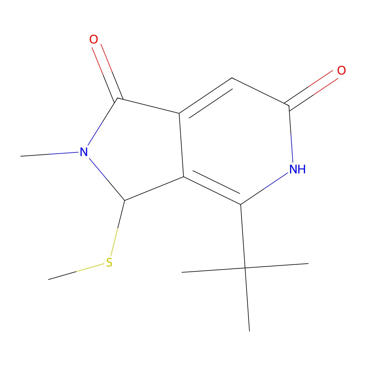 4-(tert-Butyl)-2-methyl-3-(methylthio)-2,3-dihydro-1H-pyrrolo[3,4-c]pyridine-1,6(5H)-dione molecular structure, CAS 1269530-35-9