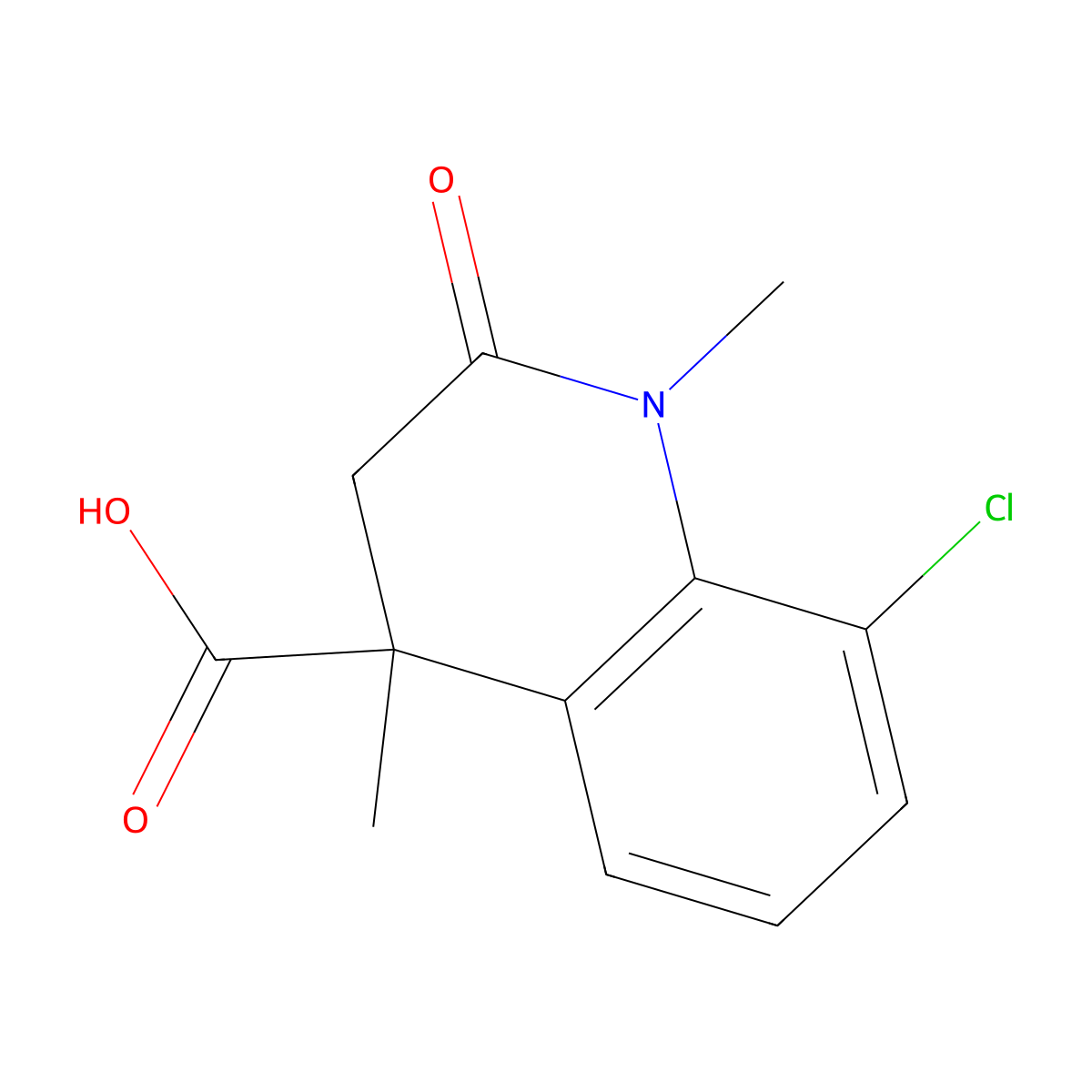 8-Chloro-1,4-dimethyl-2-oxo-1,2,3,4-tetrahydroquinoline-4-carboxylic acid molecular structure, CAS 1269530-65-5