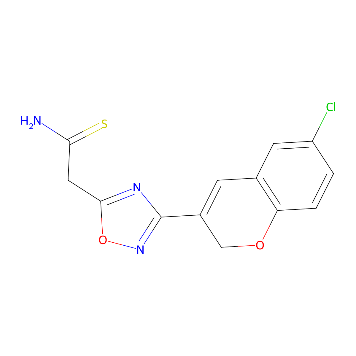 2-(3-(6-Chloro-2H-chromen-3-yl)-1,2,4-oxadiazol-5-yl)ethanethioamide molecular structure, CAS 1269530-69-9