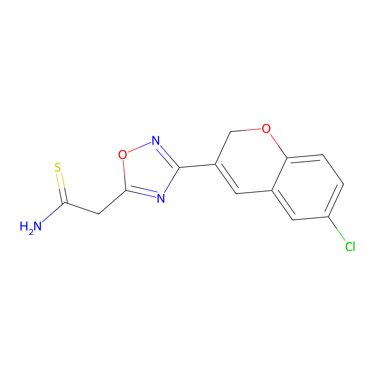 2-(3-(6-Chloro-2H-chromen-3-yl)-1,2,4-oxadiazol-5-yl)ethanethioamide molecular structure, CAS 1269530-69-9