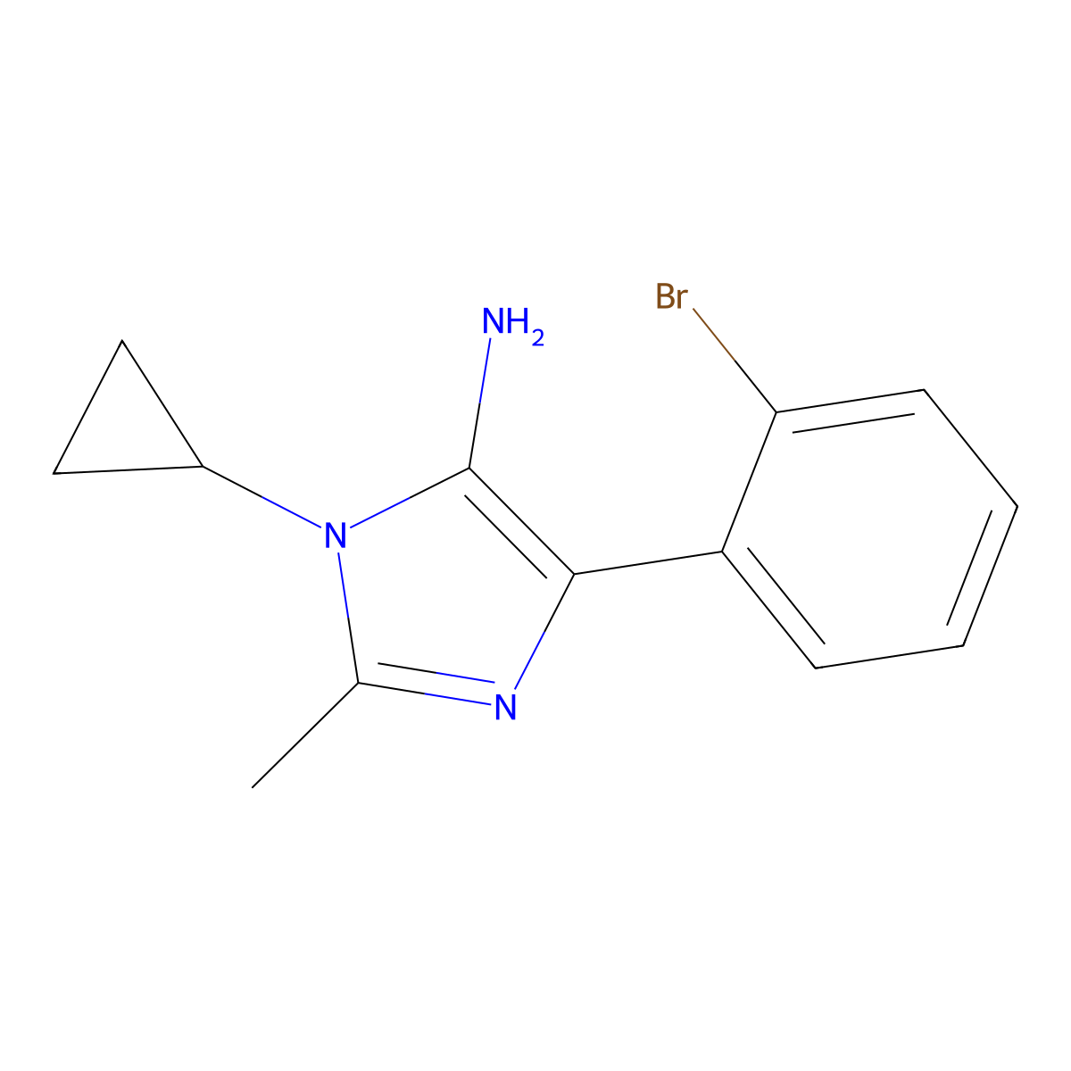 4-(2-Bromophenyl)-1-cyclopropyl-2-methyl-1H-imidazol-5-amine molecular structure, CAS 1269530-71-3