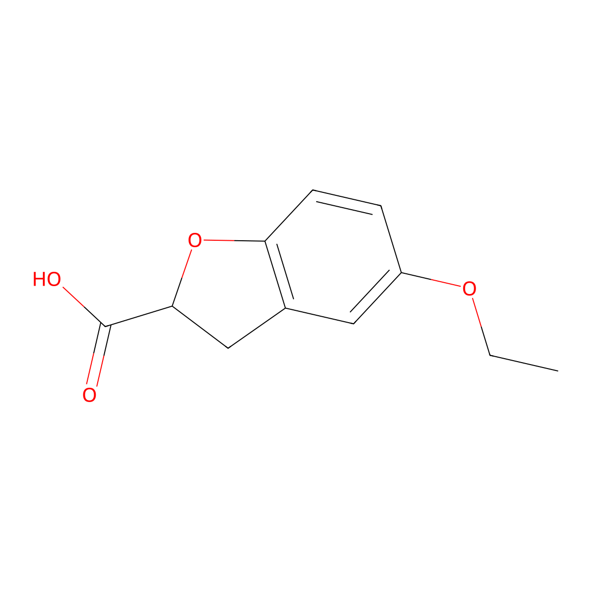 5-Ethoxy-2,3-dihydrobenzofuran-2-carboxylic acid molecular structure, CAS 1269530-78-0