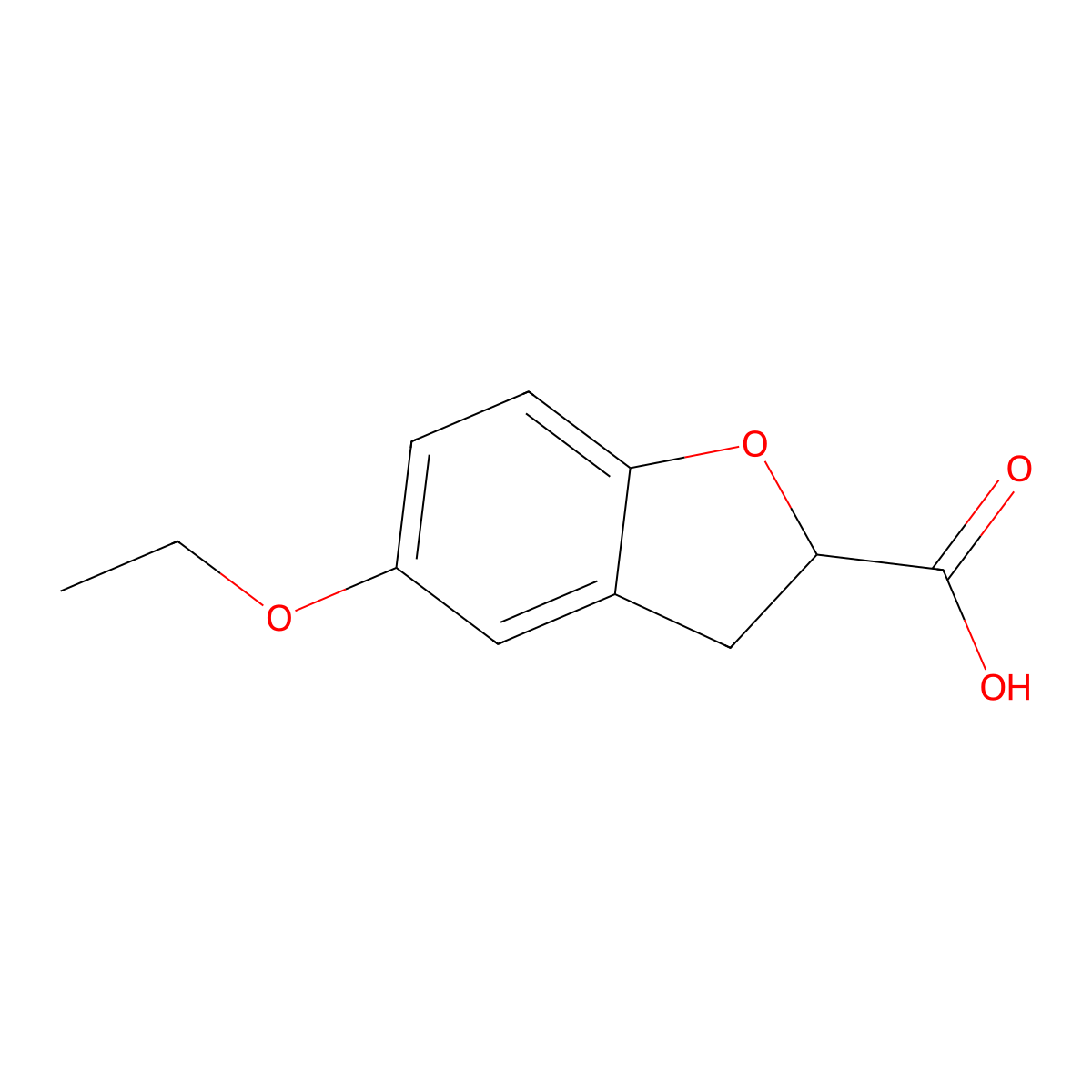 5-Ethoxy-2,3-dihydrobenzofuran-2-carboxylic acid molecular structure, CAS 1269530-78-0