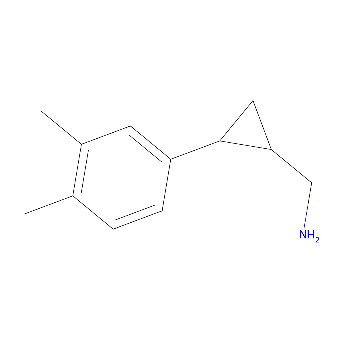 (2-(3,4-Dimethylphenyl)cyclopropyl)methanamine molecular structure, CAS 1269531-02-3