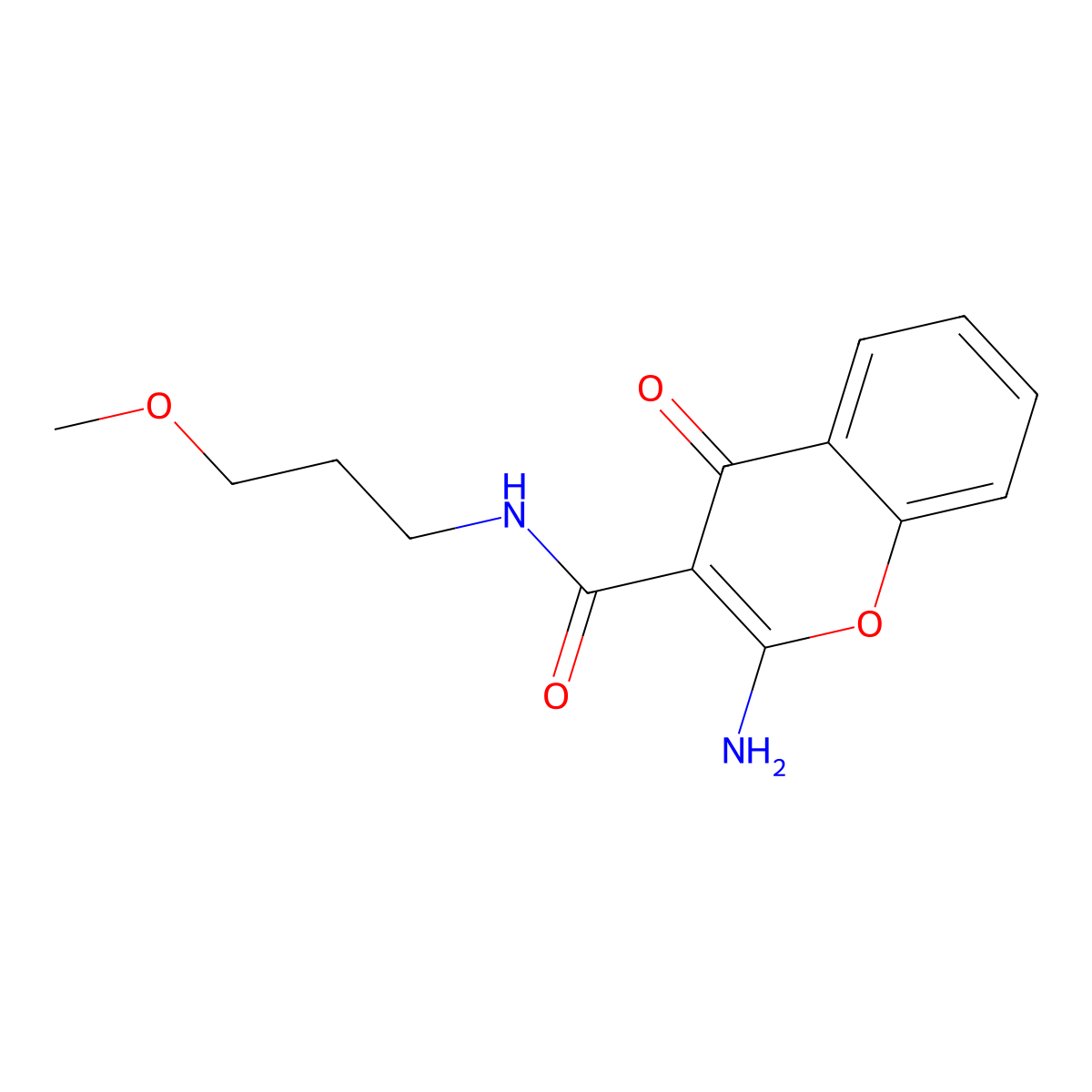 2-amino-N-(3-methoxypropyl)-4-oxo-4H-chromene-3-carboxamide molecular structure, CAS 1269531-22-7