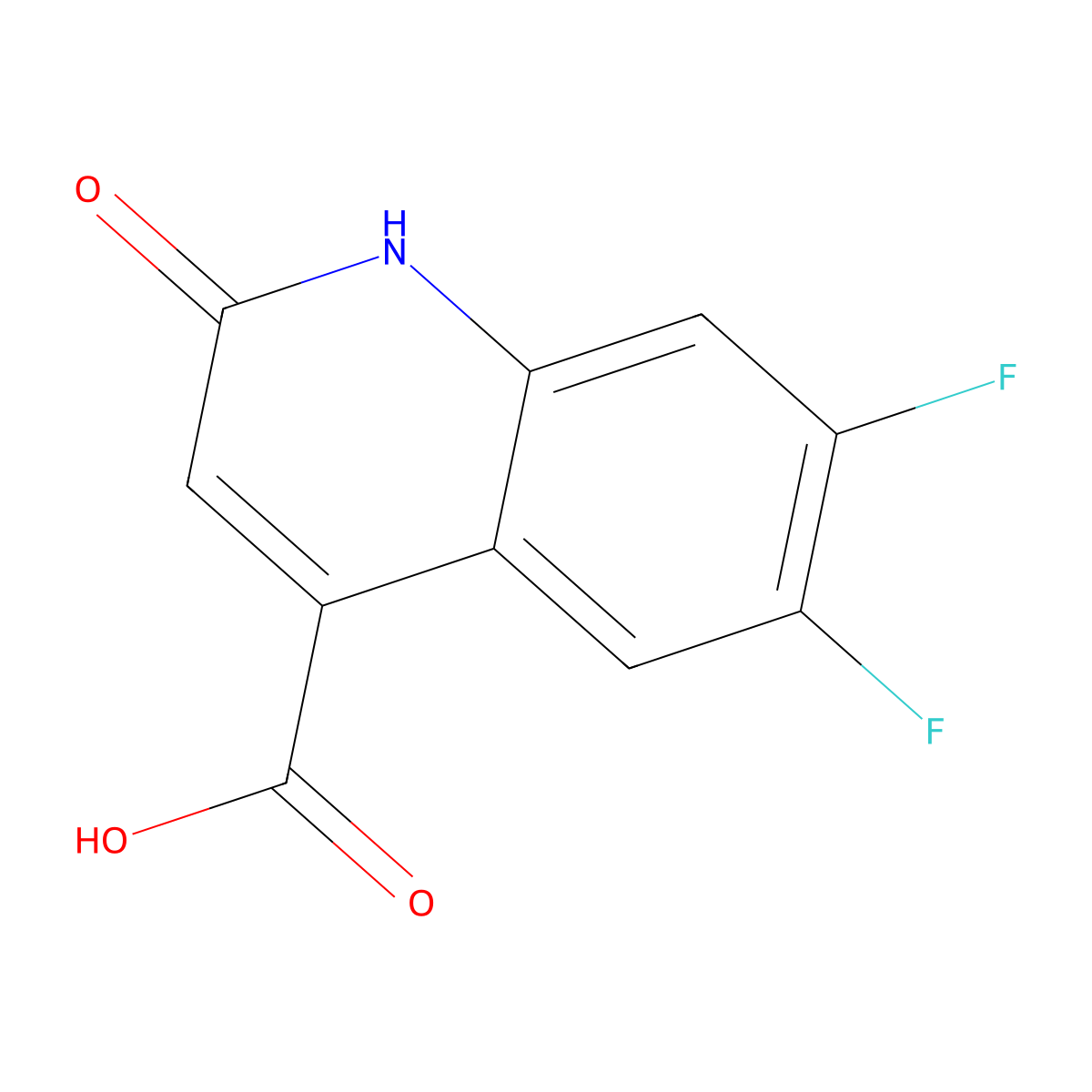 6,7-Difluoro-2-oxo-1,2-dihydroquinoline-4-carboxylic acid molecular structure, CAS 1269531-40-9