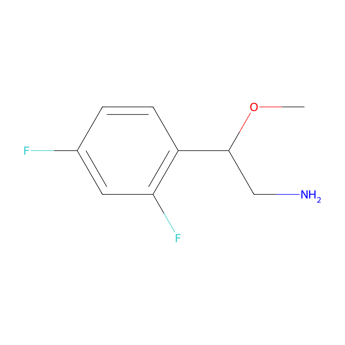 2-(2,4-Difluorophenyl)-2-methoxyethan-1-amine molecular structure, CAS 1269531-51-2