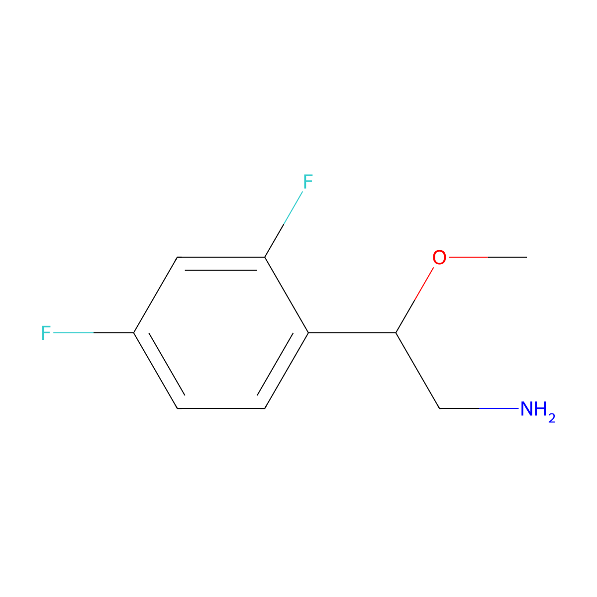 2-(2,4-Difluorophenyl)-2-methoxyethan-1-amine molecular structure, CAS 1269531-51-2