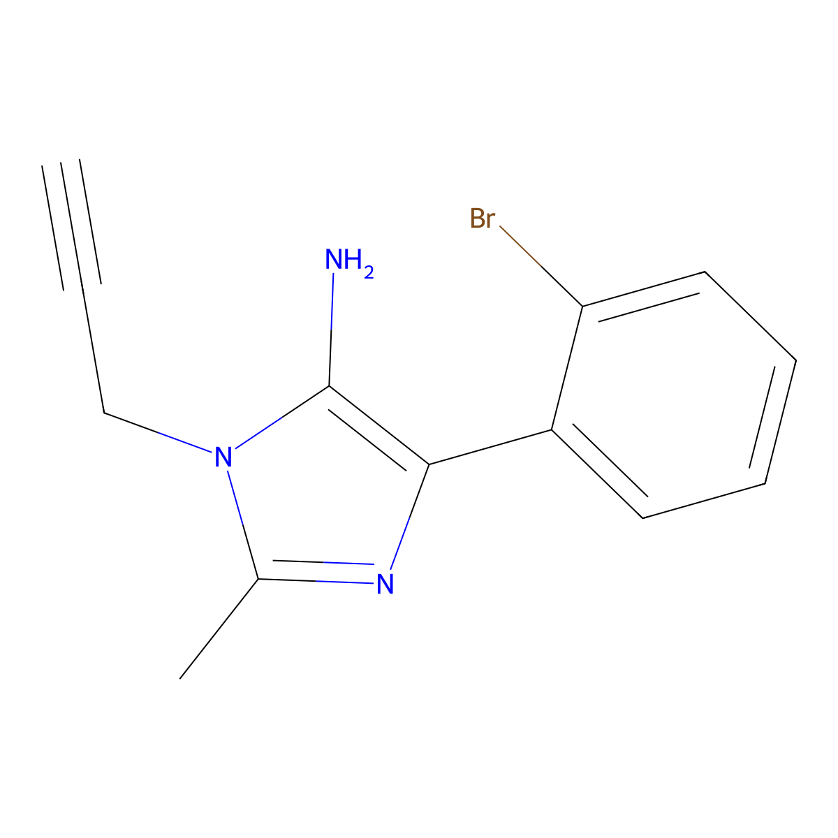 4-(2-Bromophenyl)-2-methyl-1-(prop-2-yn-1-yl)-1H-imidazol-5-amine molecular structure, CAS 1269531-62-5