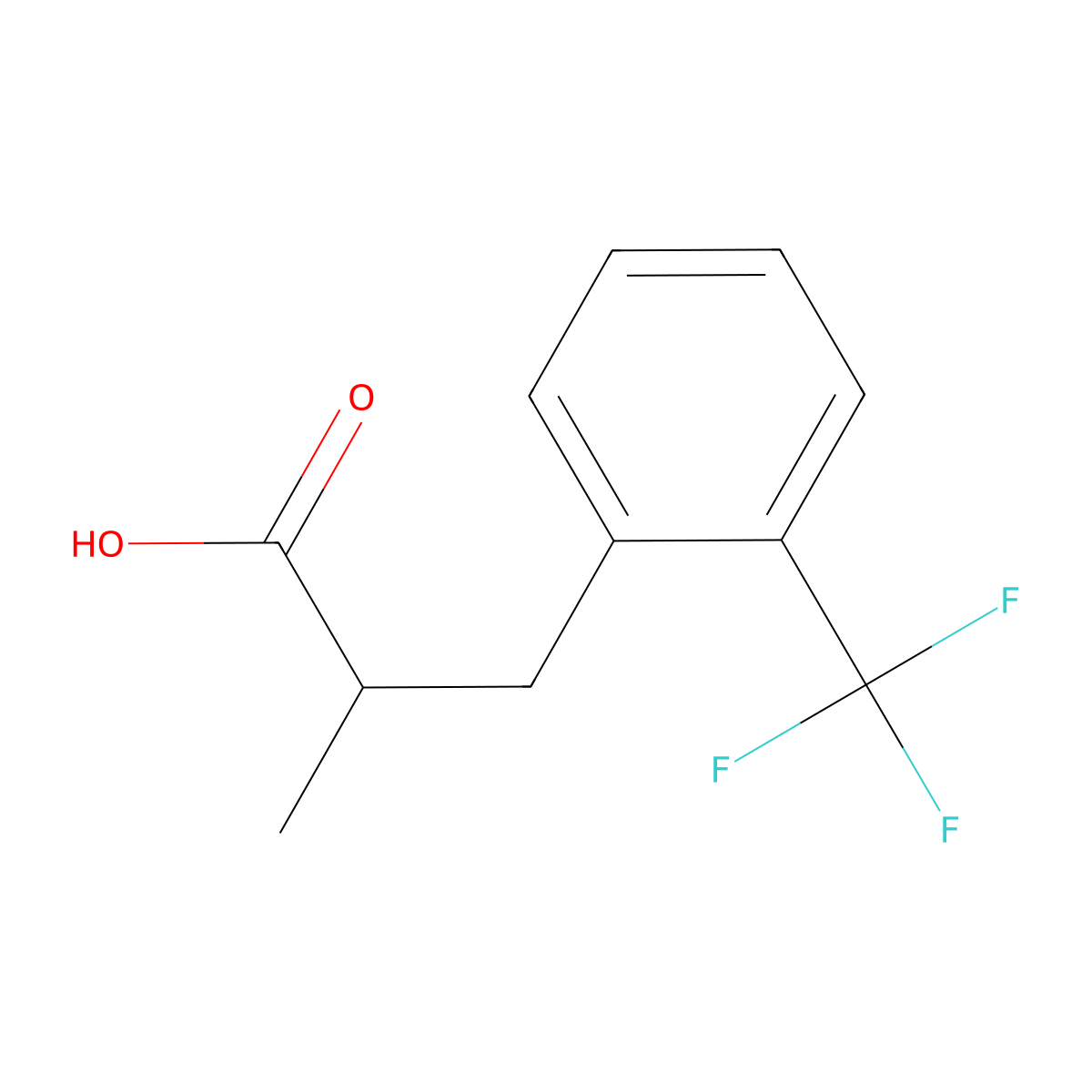 2-Methyl-3-(2-trifluoromethyl-phenyl)-propionic acid molecular structure, CAS 1269531-78-3