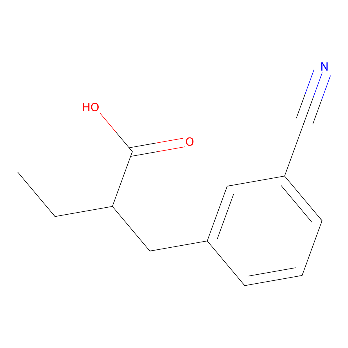 2-(3-Cyanobenzyl)butanoic acid molecular structure, CAS 1269531-79-4