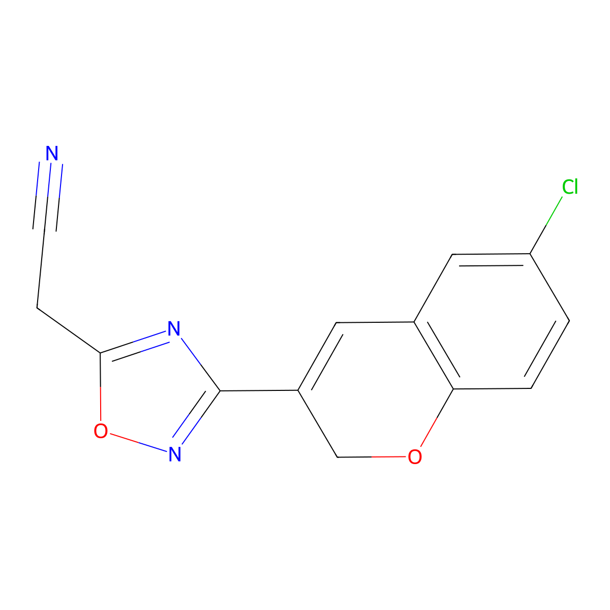 2-(3-(6-Chloro-2H-chromen-3-yl)-1,2,4-oxadiazol-5-yl)acetonitrile molecular structure, CAS 1269531-96-5