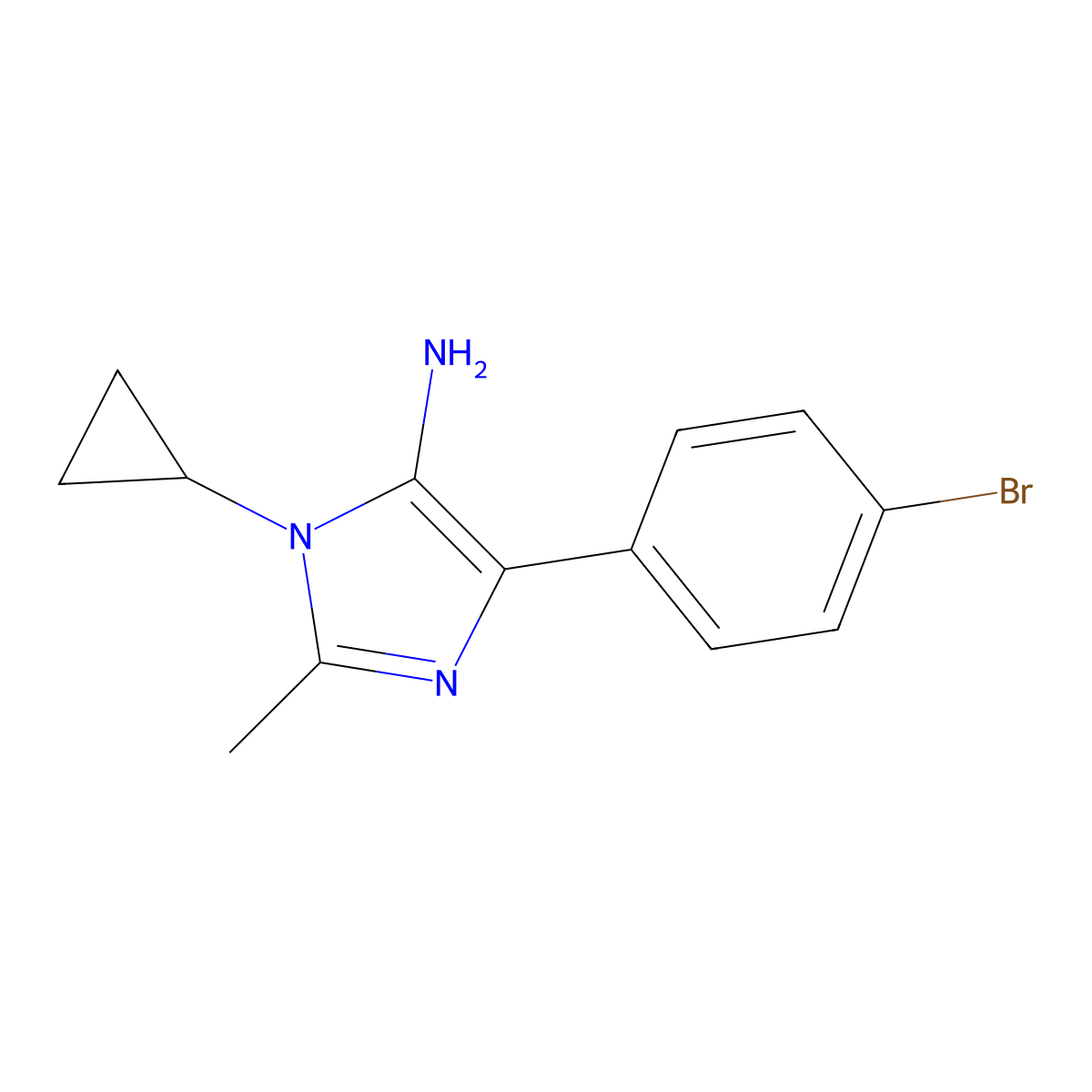 4-(4-Bromophenyl)-1-cyclopropyl-2-methyl-1H-imidazol-5-amine molecular structure, CAS 1269532-13-9