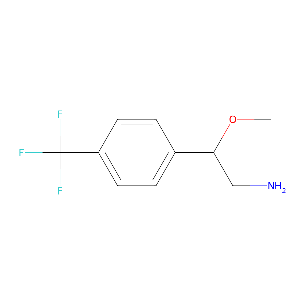 2-Methoxy-2-[4-(trifluoromethyl)phenyl]ethan-1-amine molecular structure, CAS 1269532-15-1