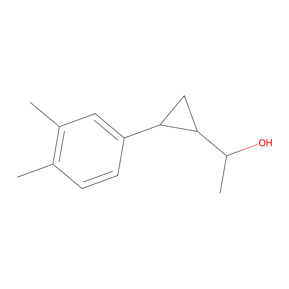 1-[2-(3,4-Dimethylphenyl)cyclopropyl]ethan-1-ol molecular structure, CAS 1269532-16-2