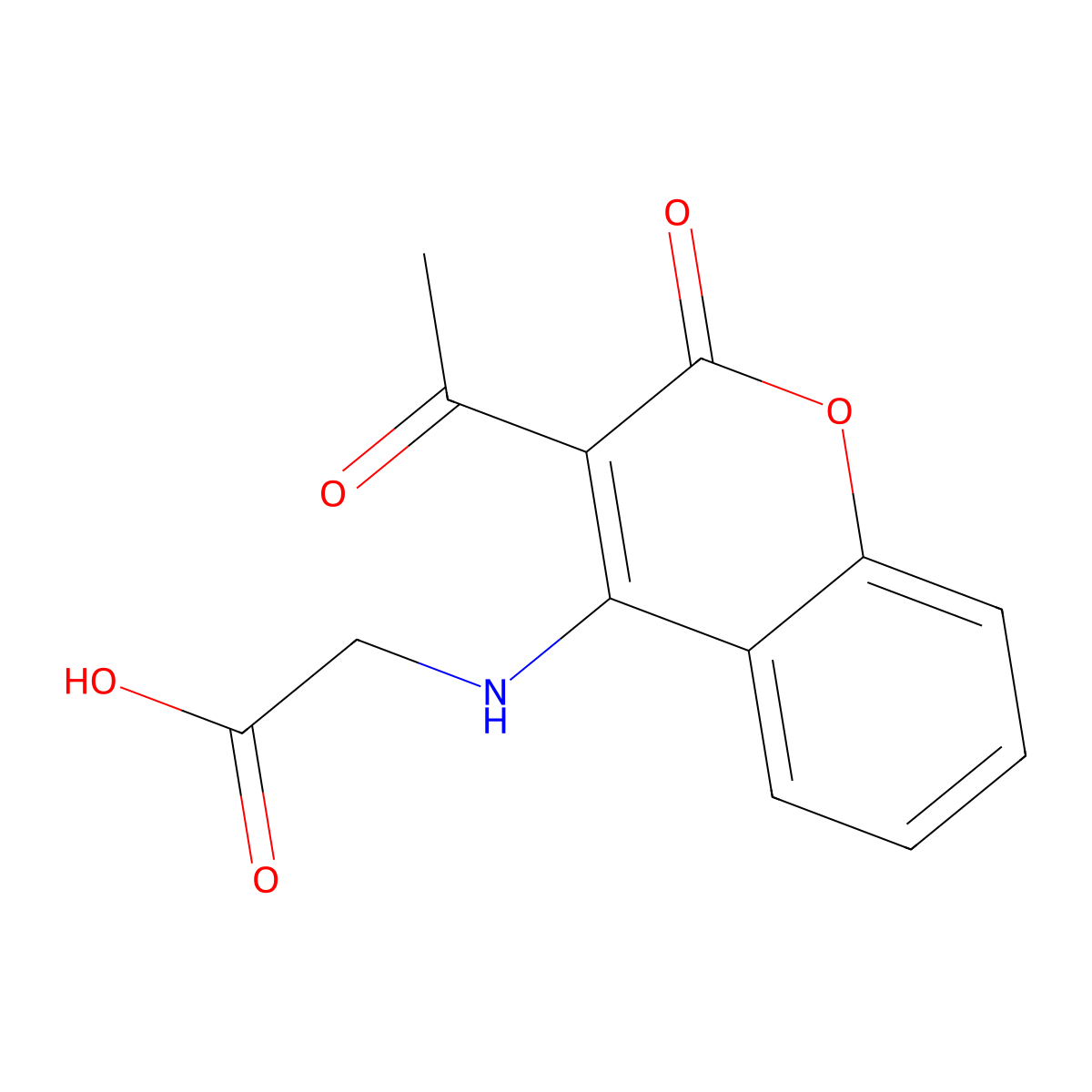 2-((3-Acetyl-2-oxo-2H-chromen-4-yl)amino)acetic acid molecular structure, CAS 1269532-19-5