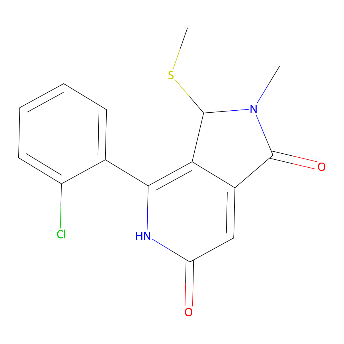 4-(2-Chlorophenyl)-2-methyl-3-(methylthio)-2,3-dihydro-1H-pyrrolo[3,4-c]pyridine-1,6(5H)-dione molecular structure, CAS 1269532-20-8