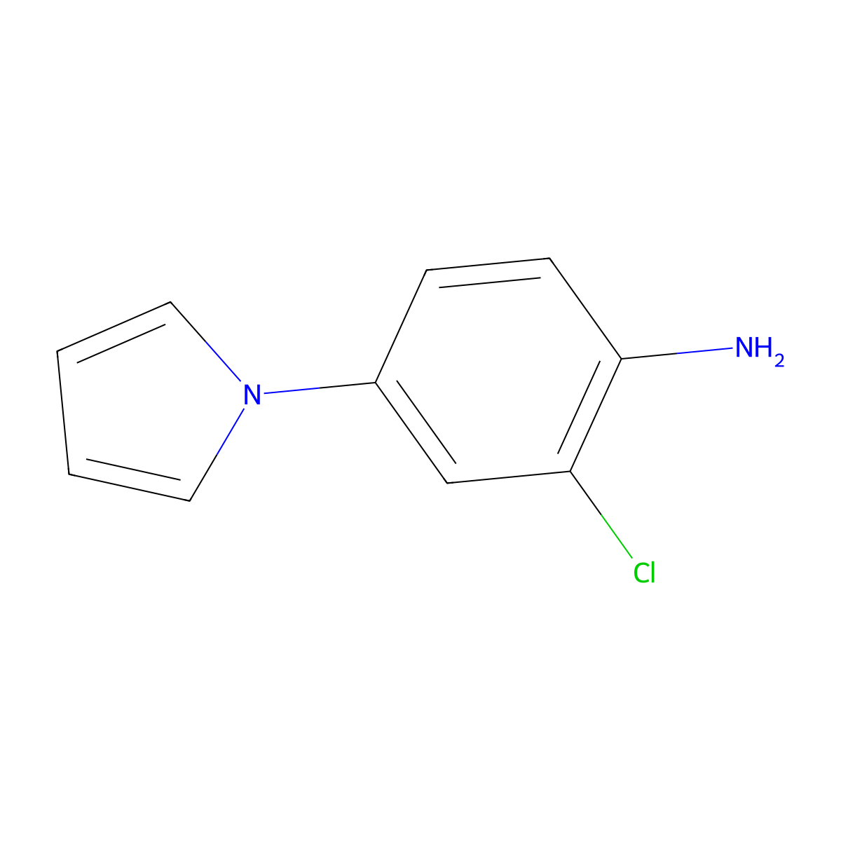2-chloro-4-(1H-pyrrol-1-yl)aniline molecular structure, CAS 1269532-31-1