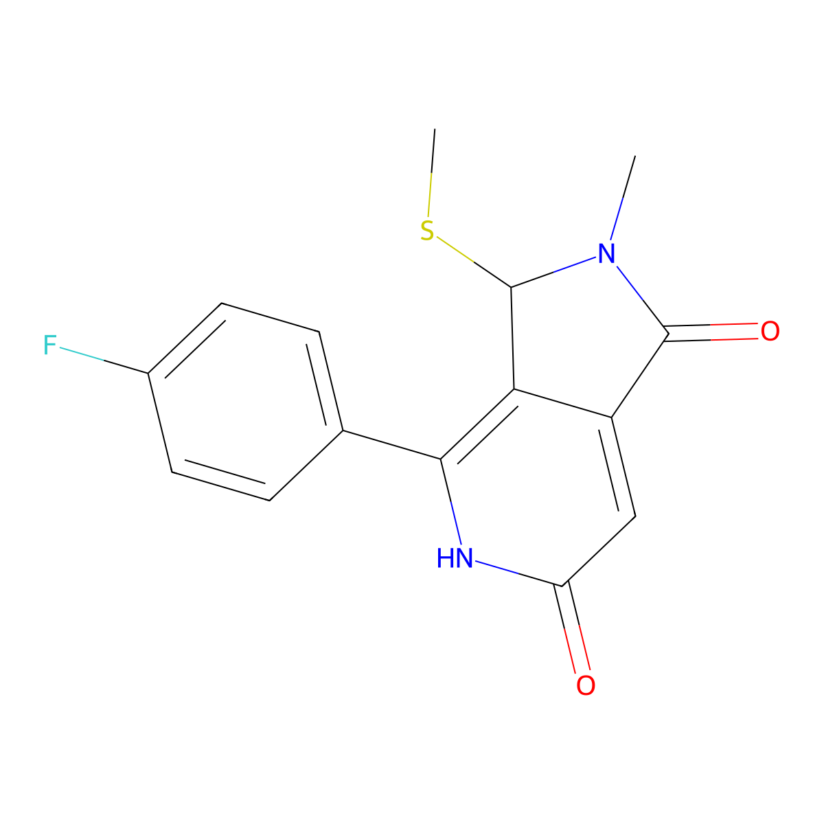 4-(4-Fluorophenyl)-2-methyl-3-(methylthio)-2,3-dihydro-1H-pyrrolo[3,4-c]pyridine-1,6(5H)-dione molecular structure, CAS 1269532-53-7