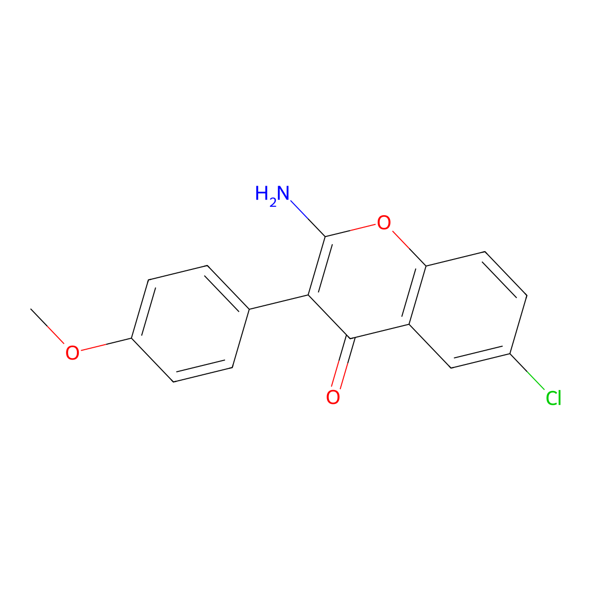 2-amino-6-chloro-3-(4-methoxyphenyl)-4H-chromen-4-one molecular structure, CAS 1269532-64-0