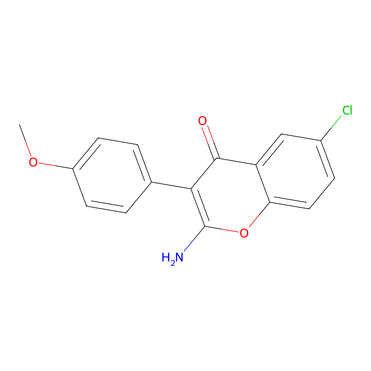 2-amino-6-chloro-3-(4-methoxyphenyl)-4H-chromen-4-one molecular structure, CAS 1269532-64-0