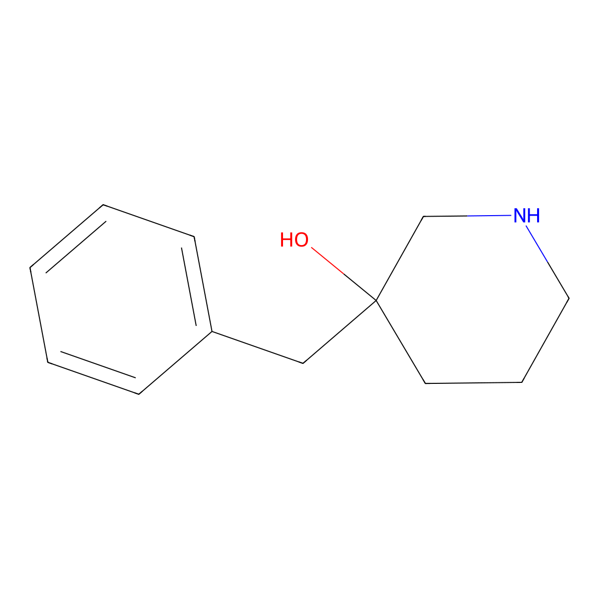 3-Benzylpiperidin-3-ol molecular structure, CAS 1269532-67-3
