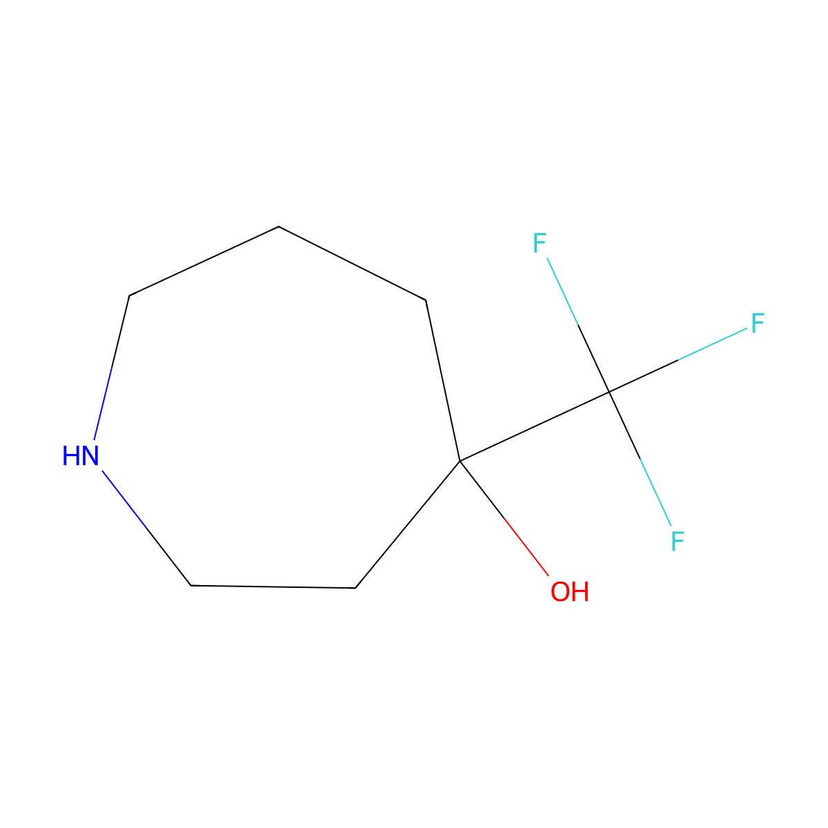 4-(Trifluoromethyl)azepan-4-ol molecular structure, CAS 1269532-77-5