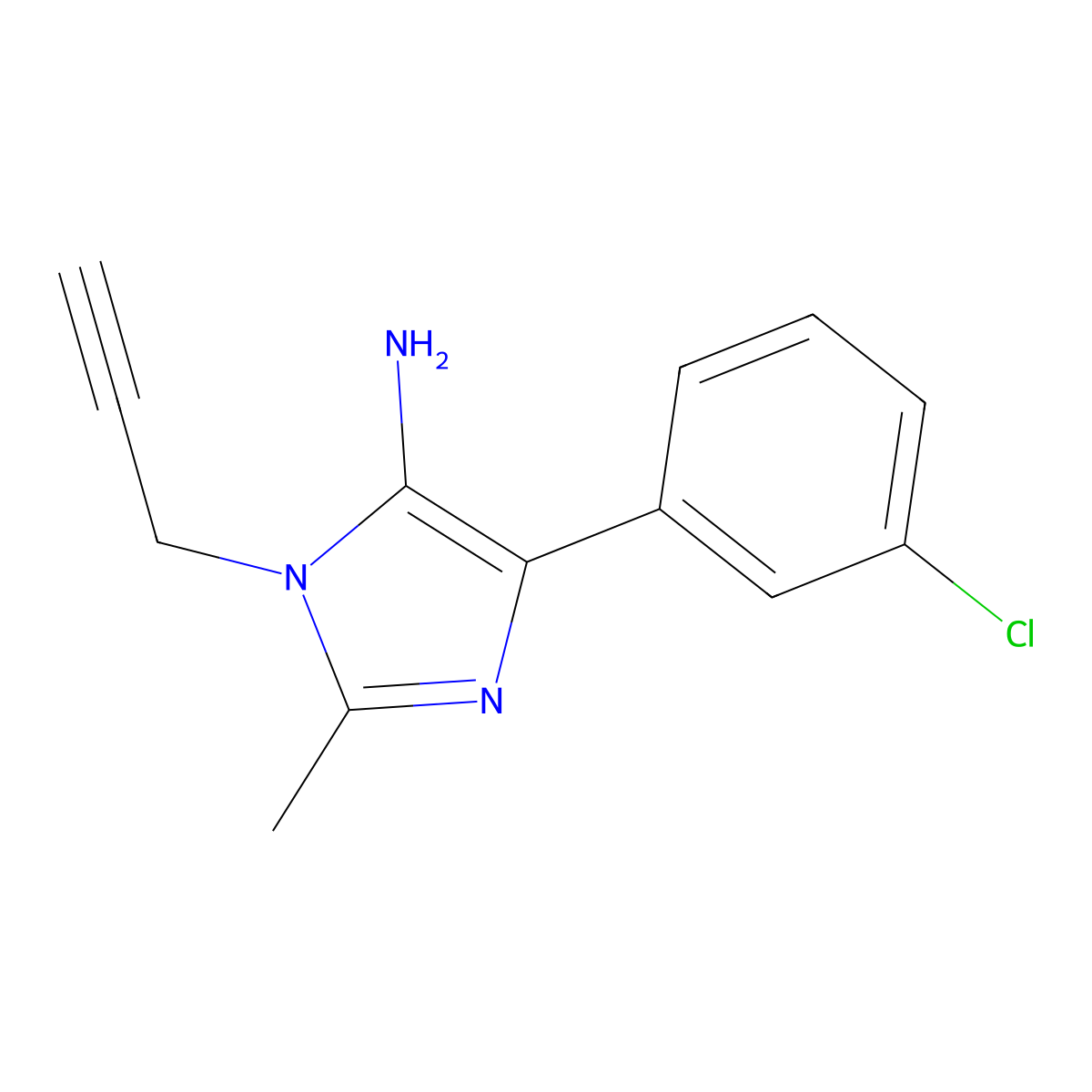 4-(3-Chlorophenyl)-2-methyl-1-(prop-2-yn-1-yl)-1H-imidazol-5-amine molecular structure, CAS 1269532-97-9