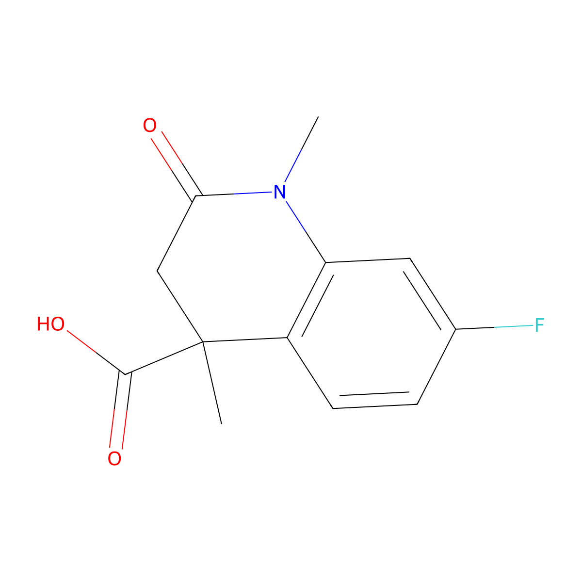 7-Fluoro-1,4-dimethyl-2-oxo-1,2,3,4-tetrahydroquinoline-4-carboxylic acid molecular structure, CAS 1269533-15-4
