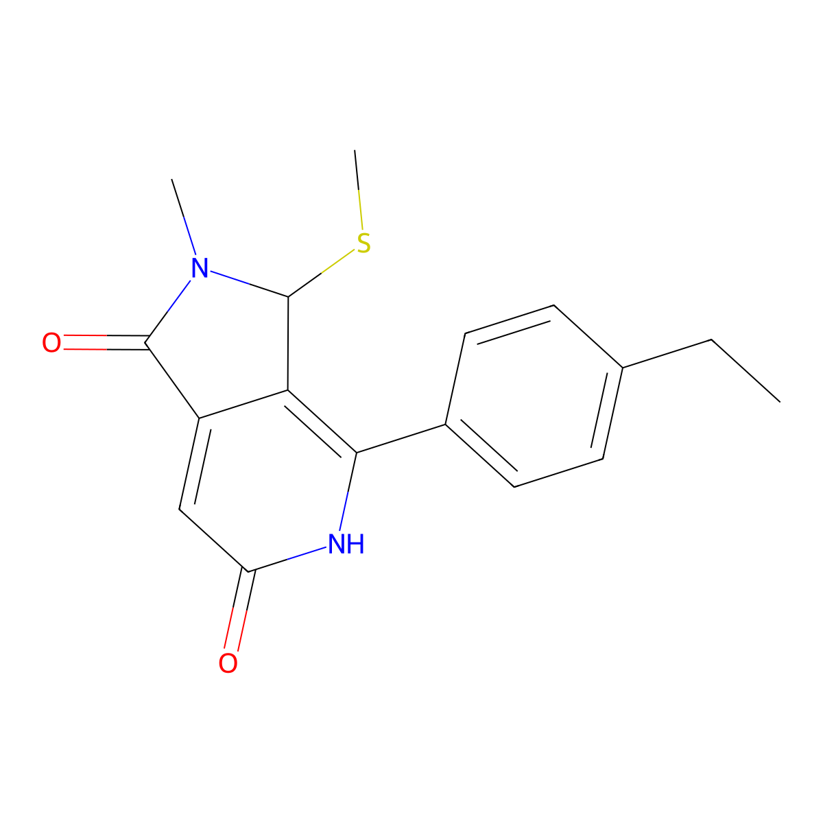 4-(4-Ethylphenyl)-2-methyl-3-(methylthio)-2,3-dihydro-1H-pyrrolo[3,4-c]pyridine-1,6(5H)-dione molecular structure, CAS 1269533-19-8
