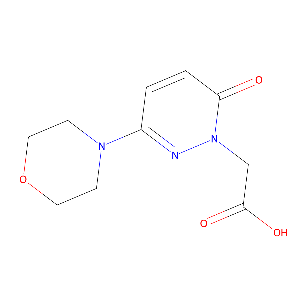 2-(3-Morpholino-6-oxopyridazin-1(6H)-yl)acetic acid molecular structure, CAS 1269533-24-5