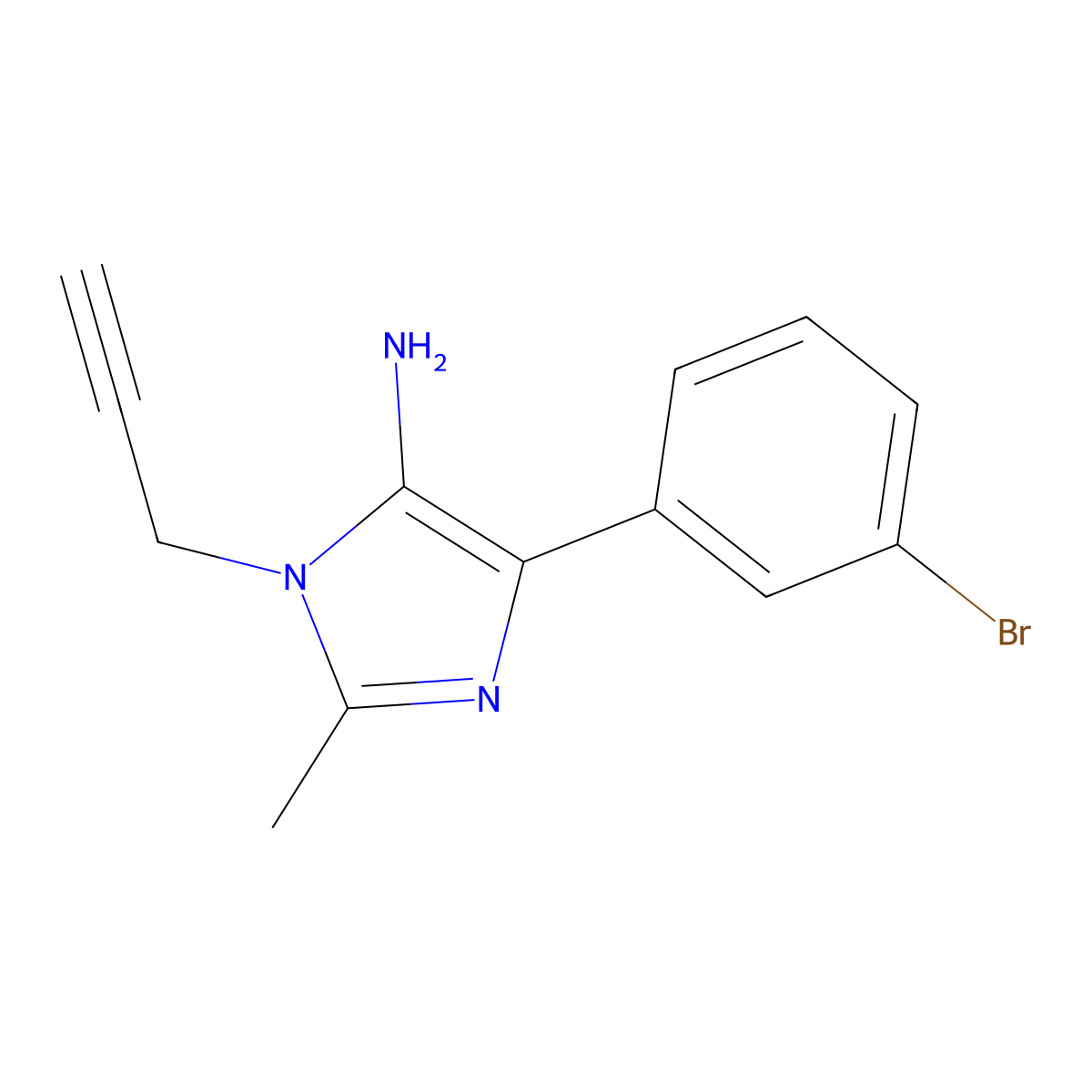 4-(3-Bromophenyl)-2-methyl-1-(prop-2-yn-1-yl)-1H-imidazol-5-amine molecular structure, CAS 1269533-25-6