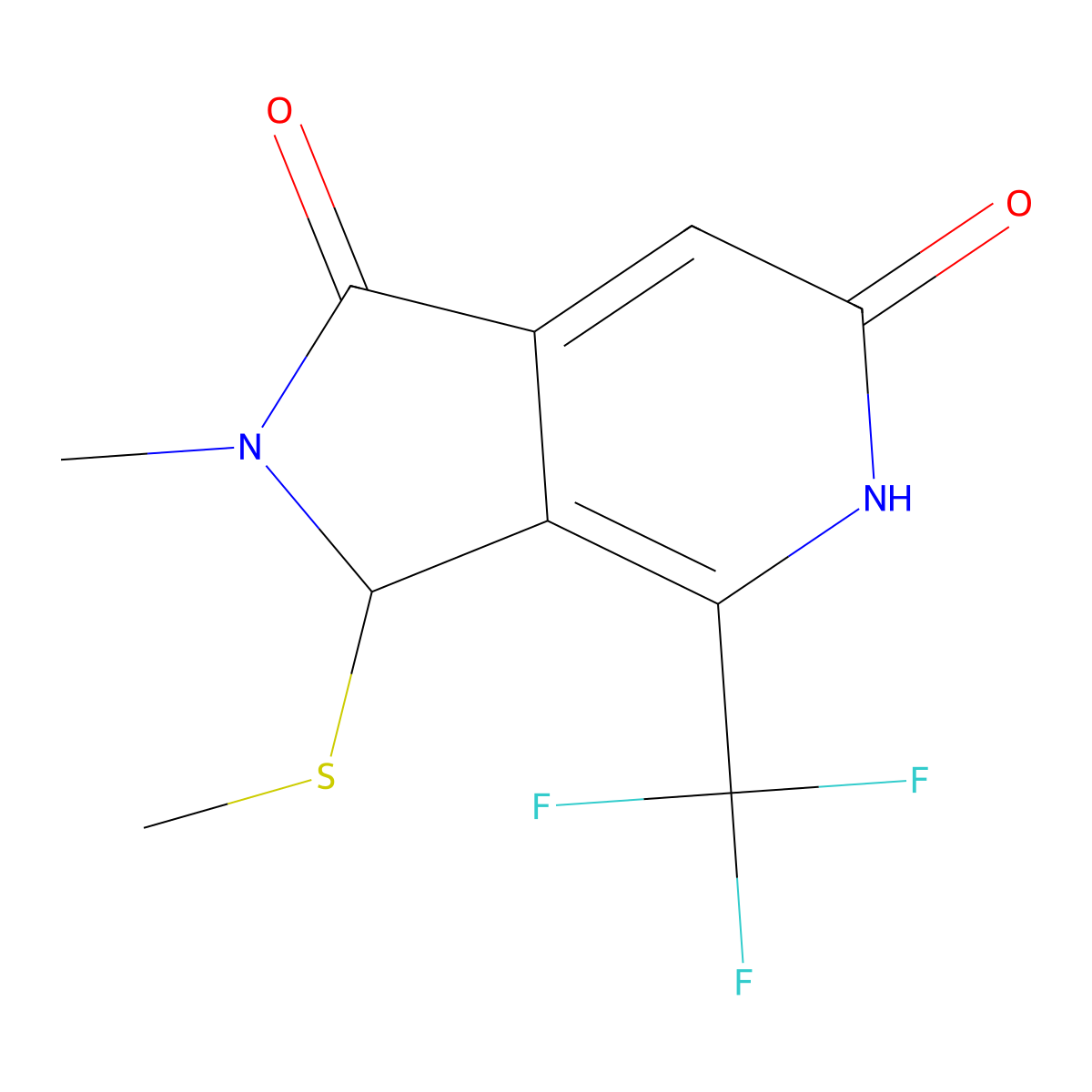 2-Methyl-3-(methylthio)-4-(trifluoromethyl)-2,3-dihydro-1H-pyrrolo[3,4-c]pyridine-1,6(5H)-dione molecular structure, CAS 1269533-32-5