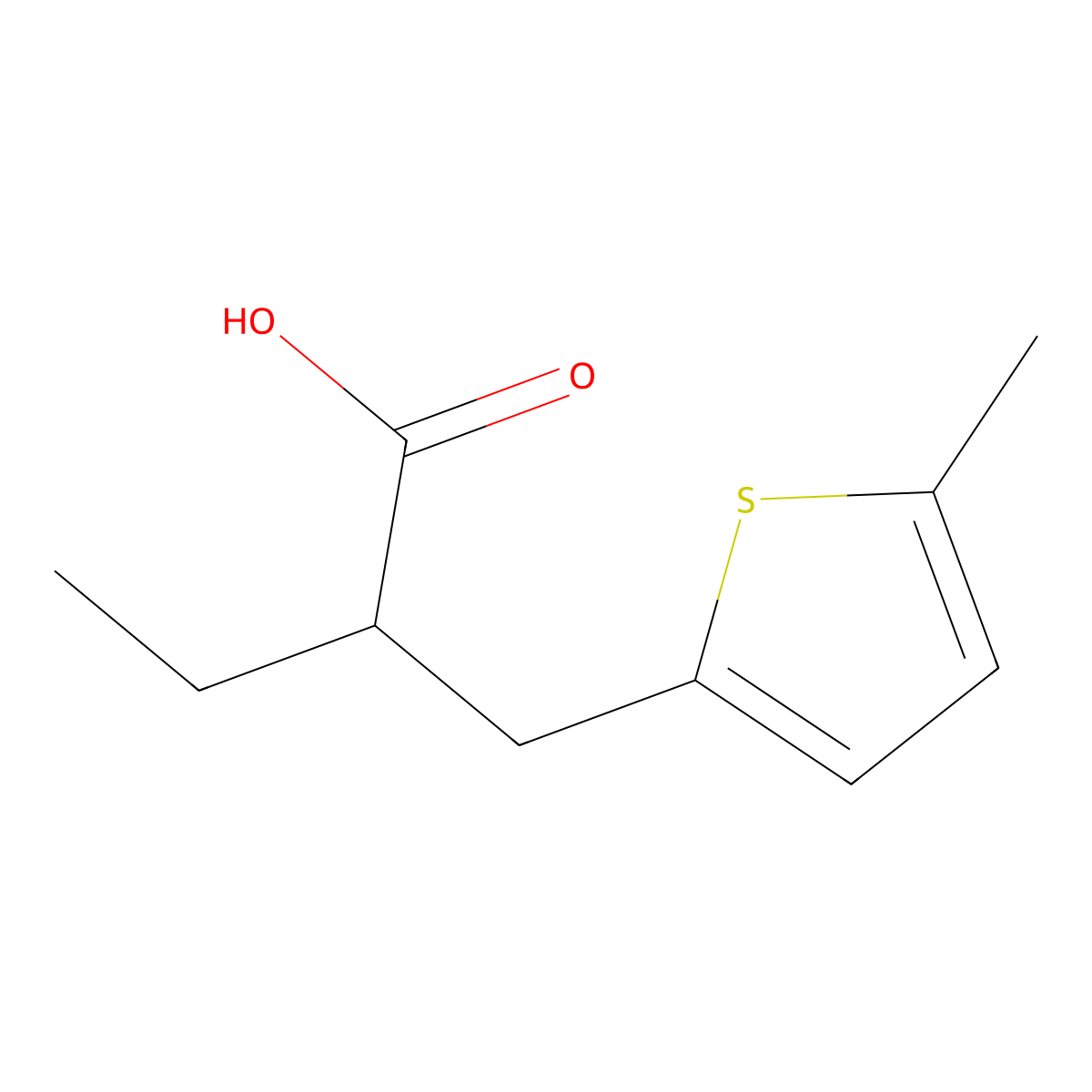 2-((5-Methylthiophen-2-yl)methyl)butanoic acid molecular structure, CAS 1269533-46-1