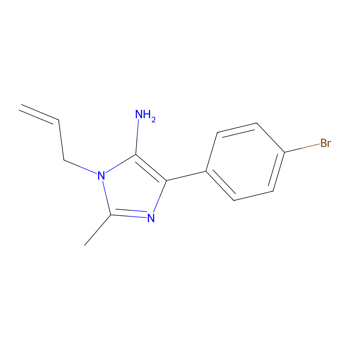 1-Allyl-4-(4-bromophenyl)-2-methyl-1H-imidazol-5-amine molecular structure, CAS 1269533-49-4